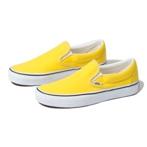 NEW Vans Women Classic Yellow Slip Ons Shoes